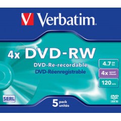 Verbatim dvd-rw 4x jewel case