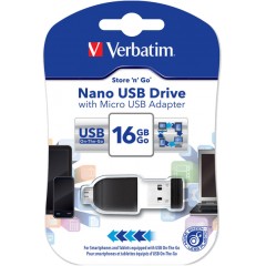 Verbatim usb 16gb nano + micro adapter
