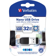 Verbatim usb 32gb nano + micro adapter