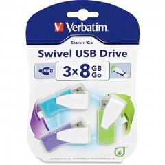 Verbatim usb 8gb swivel 3pak